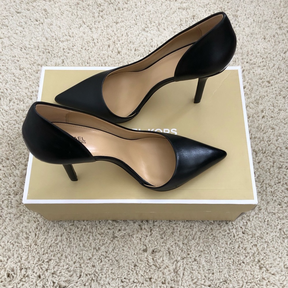 Michael Kors black leather stilettos